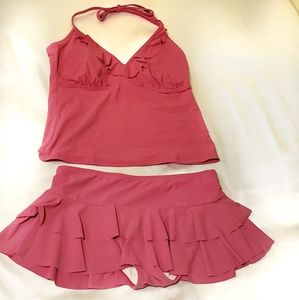 Lands' End Pink Ruffle Tankini Size 4